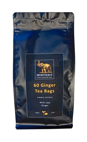 60 GINGER TEA BAGS, PURE CEYLON TEA WITH ROOT GINGER