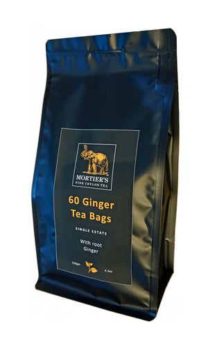 60 GINGER TEA BAGS, PURE CEYLON TEA WITH ROOT GINGER